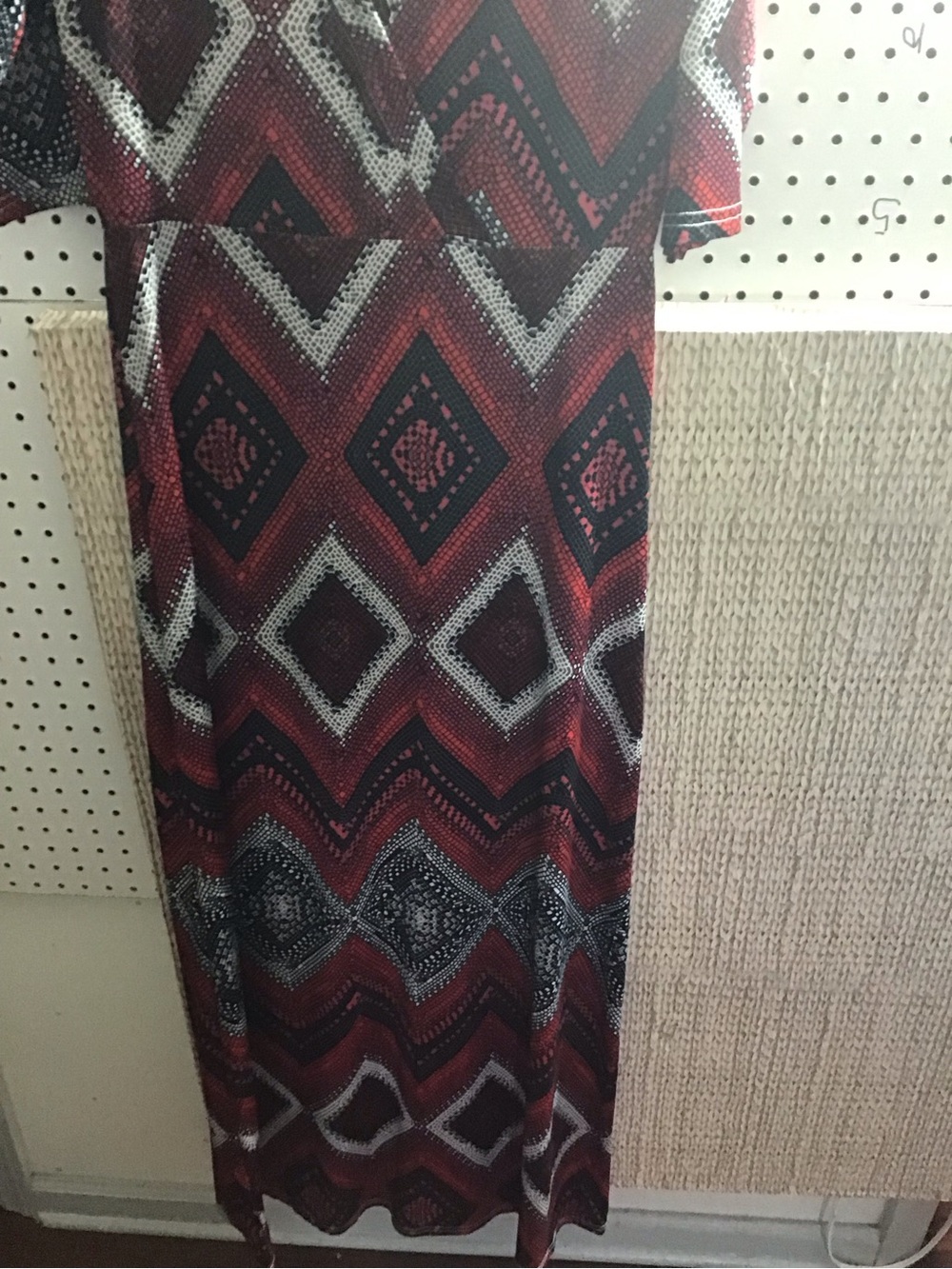 Red Geometric Maxi Dress - Women